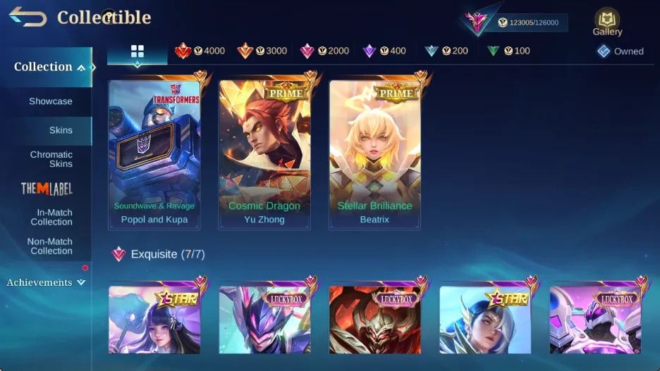 CONTA COLECIONADOR EXALTADO 3 COM 400 SKINS