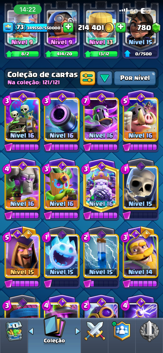 CONTA CLASH ROYALE META 12500 TROFÉUS
