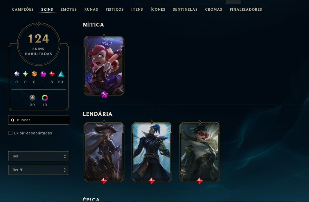 Conta lol com 120+ skins
