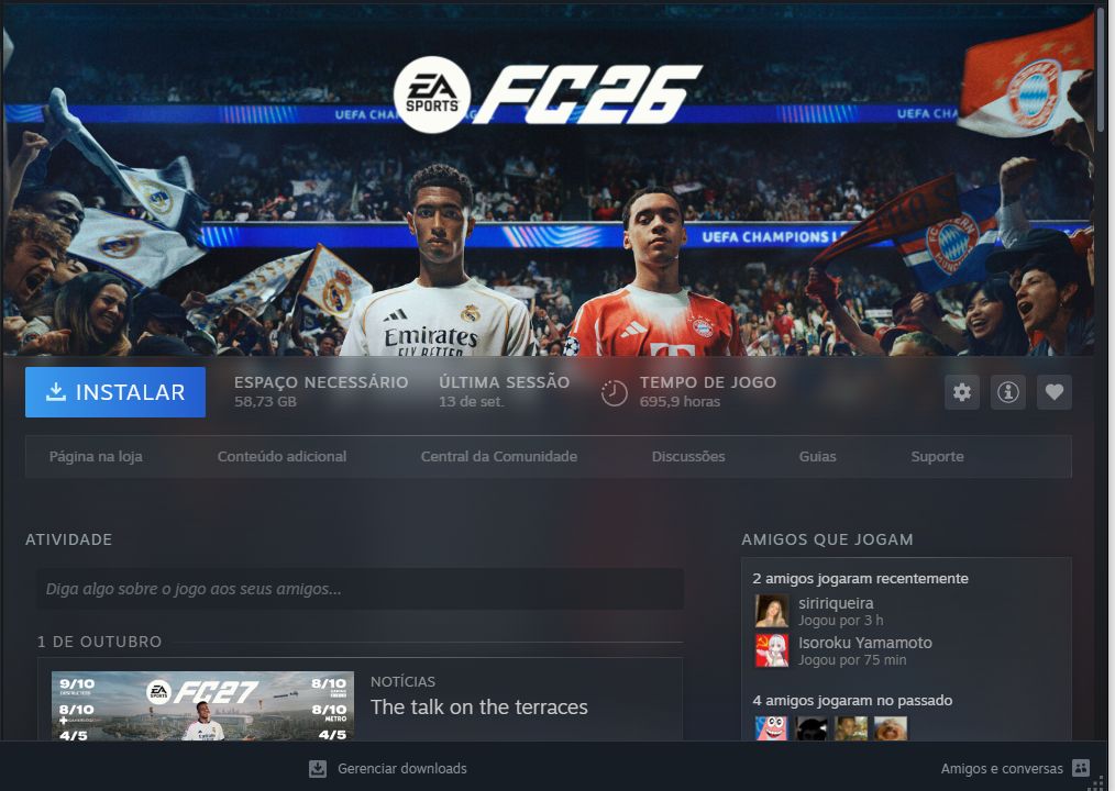 CONTA DE FC 26/27 SÓ SUA E COM VARIAS VARIEDADES DE JOGOS (FULLACESSO)