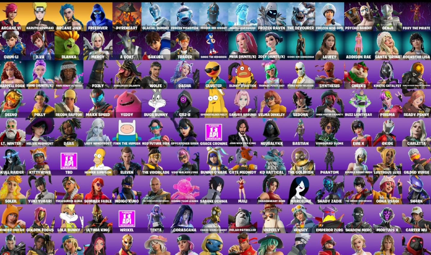 Fortnite | 200 Skins | Arcane Jinx e Vi + Psycho Bandit + Chun-Li