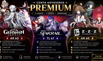 CONTA HOYOVERSE PREMIUM | GENSHIN + ZZZ + HSR | AR60 | ENDGAME | MUITOS T5 e +!
