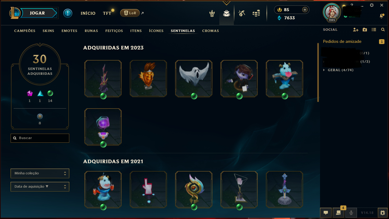 ACC LOL 100% SEGURA | FULL ACESSO | 307 SKINS- NIVEL 285 |