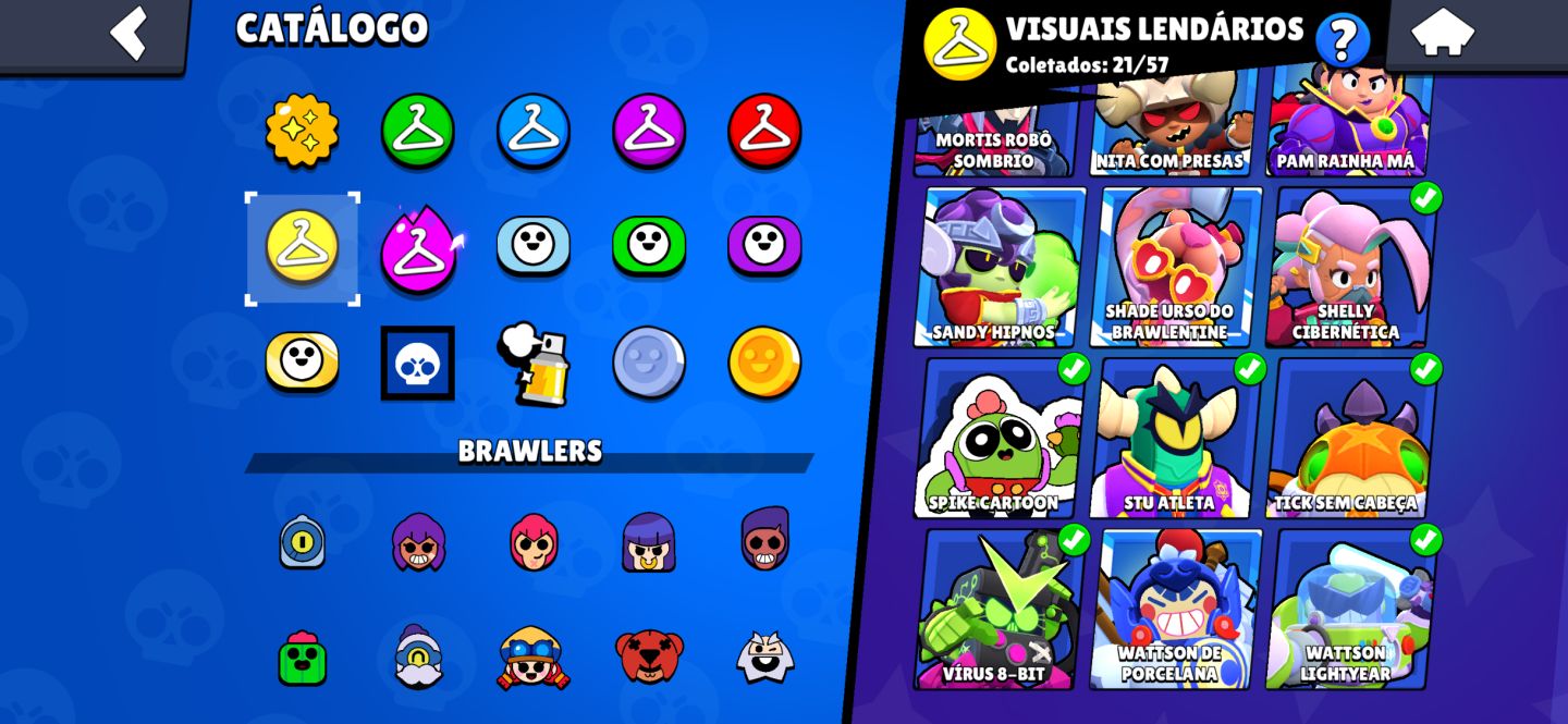 Conta de brawl com mais de 80k de trofeus com varias skins e passes raros.