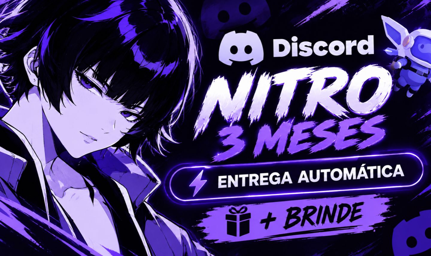 DISCORD NITRO 3 MESES + 2 BOOSTS | BRINDE | ENTREGA AUTOMÁTICA