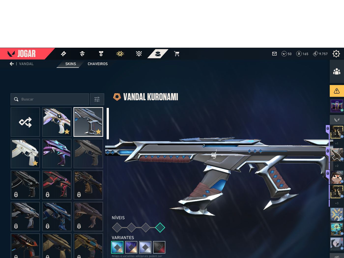 Conta valorants com skins de vandal, phantom, sheriff,operator,marshall guardian