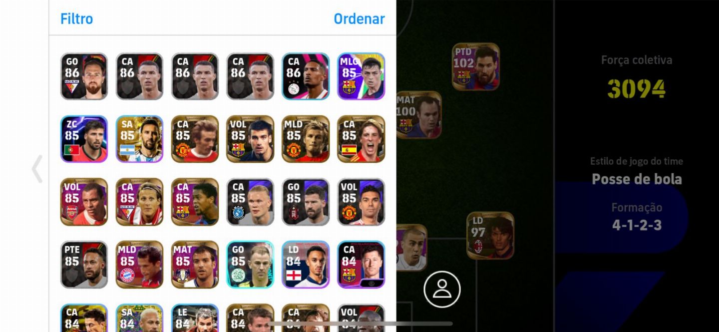 CONTA EFOOTBALL MUITO ANTIGA COM RONALDINHO