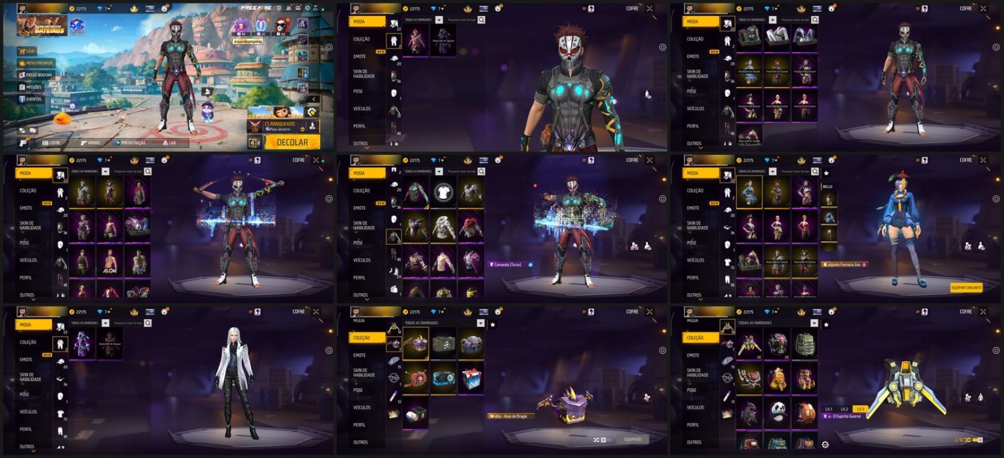 CONTA FREE FIRE 8 ANOS | FULL ACESSO | SKINS ANTIGAS + CONJUNTOS