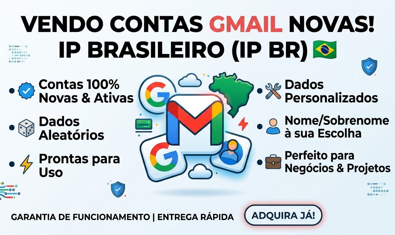 Gmail Contas Novas | Personalizada | IP BR | Entrega Automático| Suporte 100%