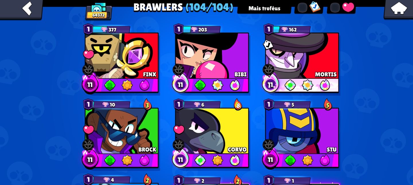 64K Troféus | 104/104 Brawlers | Todos Nível 9+| Conta 2019