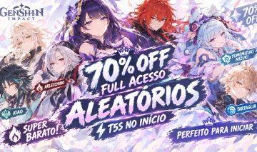 Contas com lendários aleatórios Genshin. Perfeita para começar!