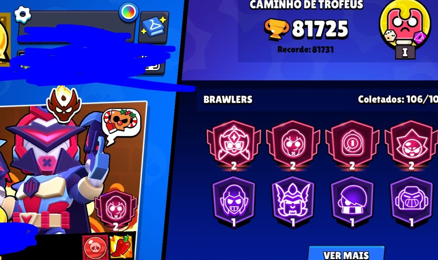 CONTA DE BRAWL STARS COM MESTRE E 80K TROFEU