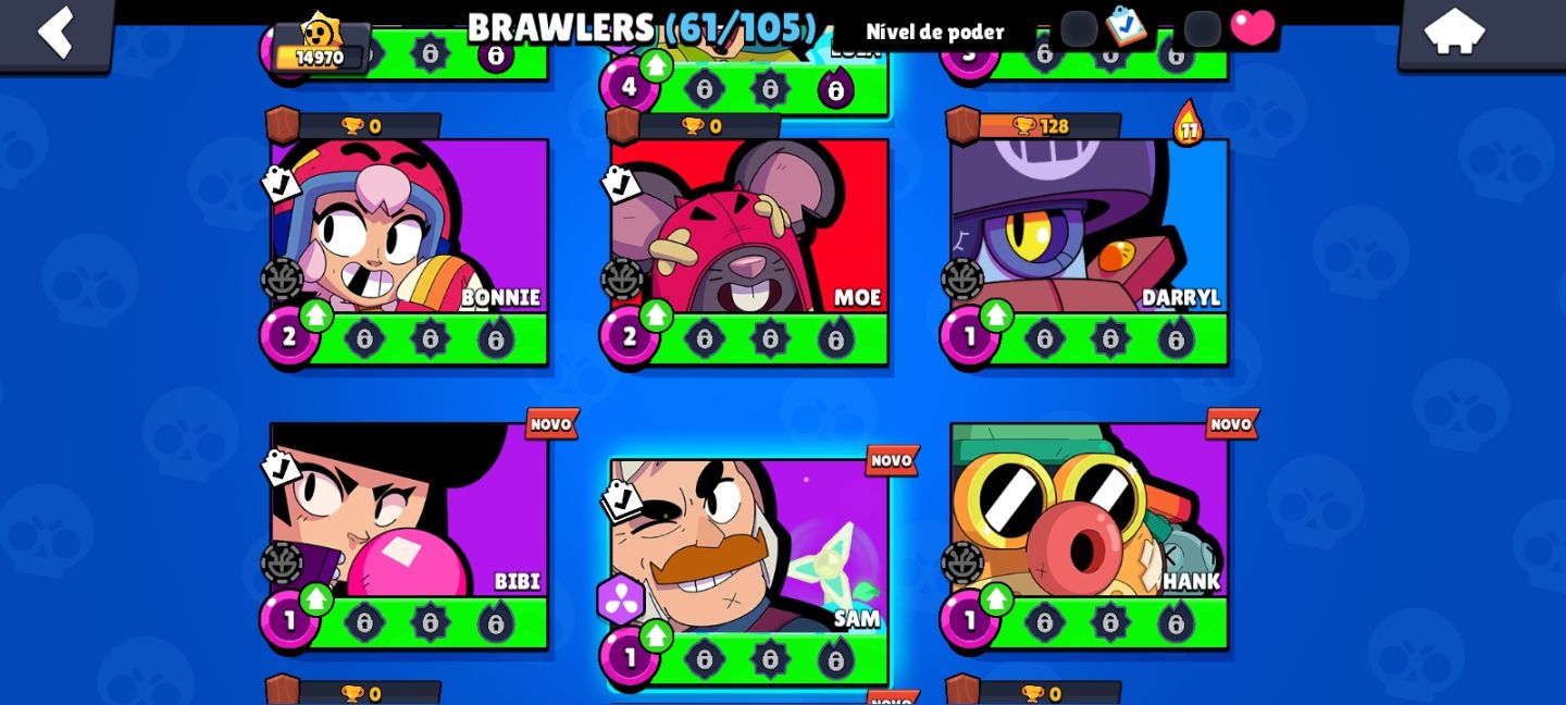 CONTA BRAWL STARS, 15K TROFÉUS, 61 BRAWLERS, 101 SKINS, DONO ÚNICO.