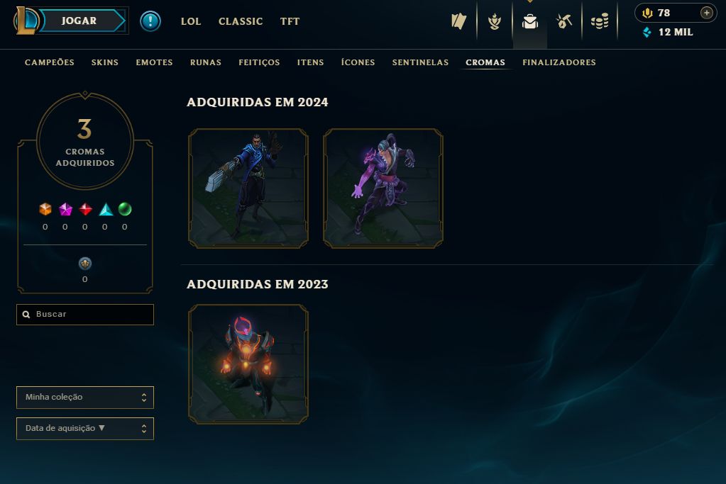 CONTA PRA SMURF LVL 55 - PLATINA 4 - 1 SKIN LENDARIA - 8 EPICAS MMR ALTO