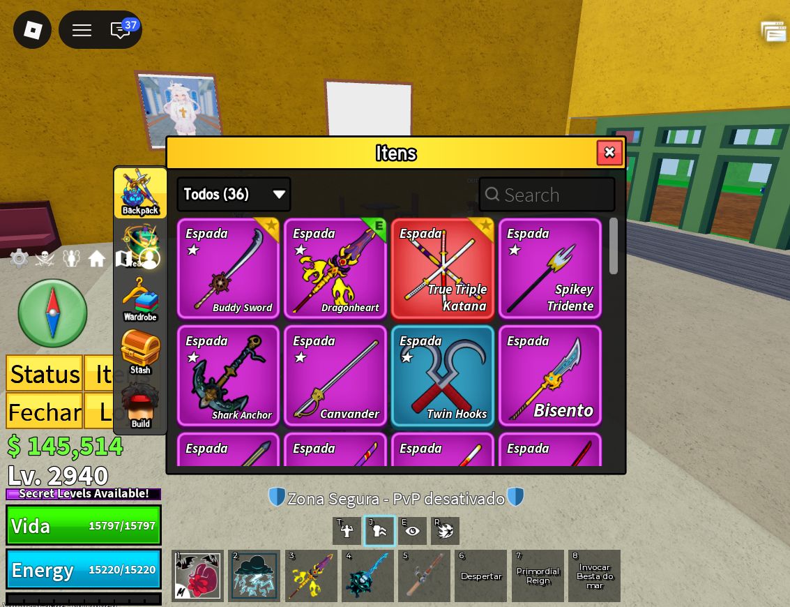 CONTA DE BLOX FRUITS COM DRAGON PERMANENTE NIVEL 2940