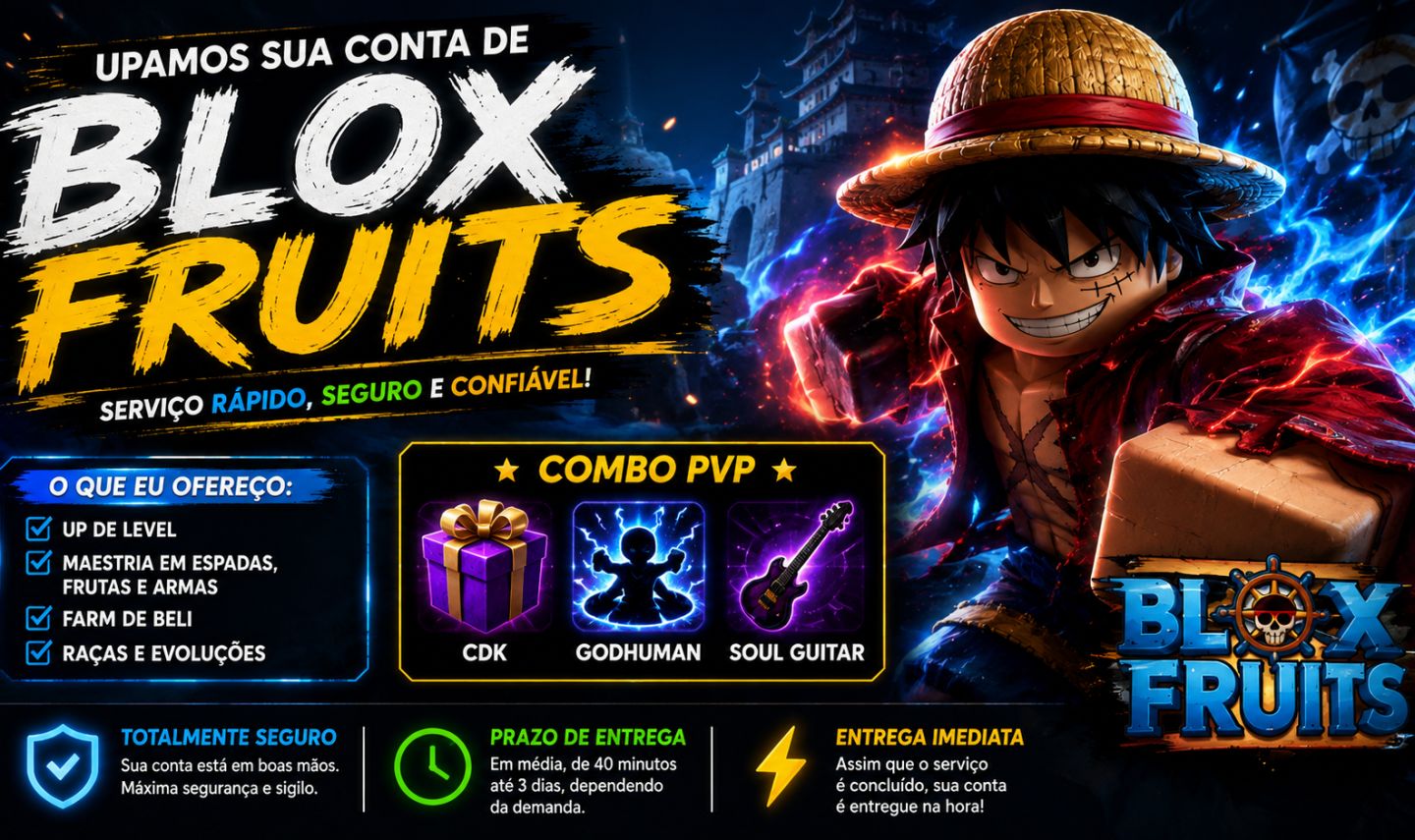 UP DE CONTAS BLOX FRUITS BARATO!