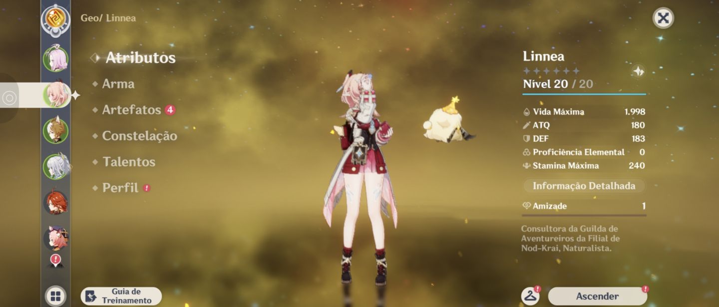 Conta do genshin impact com Mavuika, Zibai, Linnea e outros T5 Rank 49