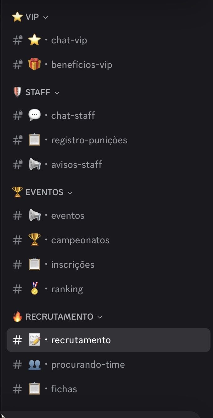 CRIAÇÃO DE SERVIDOR DISCORD PERSONALIZADO
