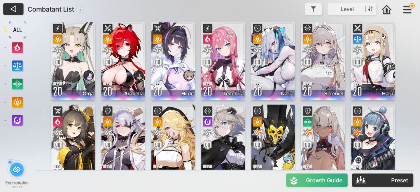 CHAOS ZERO NIGHTMARE CZN | LVL 55 | (ARABELLA E2, OLGA , HILDE, SERENIEL) SELETR