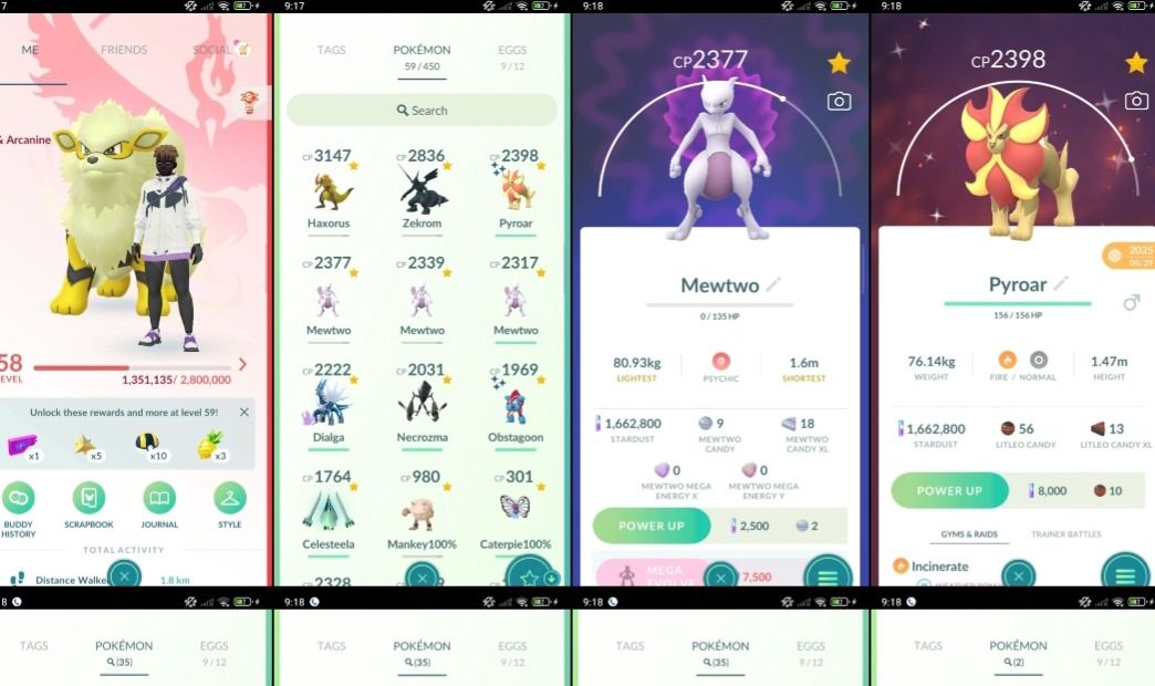 LVL 58 | 35 SHINIES + 1.6M DUST + ZEKROM + 3 MEWTWO + DIALGA f160