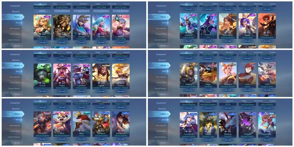 CONTA MLBB FA | VALE GAARA | NATALIA COLLECTOR | BUMBLEBEE | EMBLEMAS FULL
