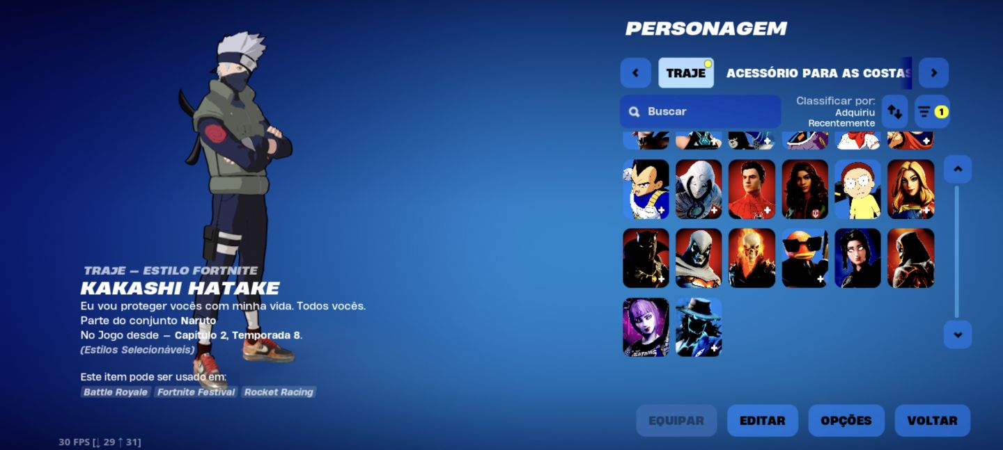 Vende se conta com várias skins raras