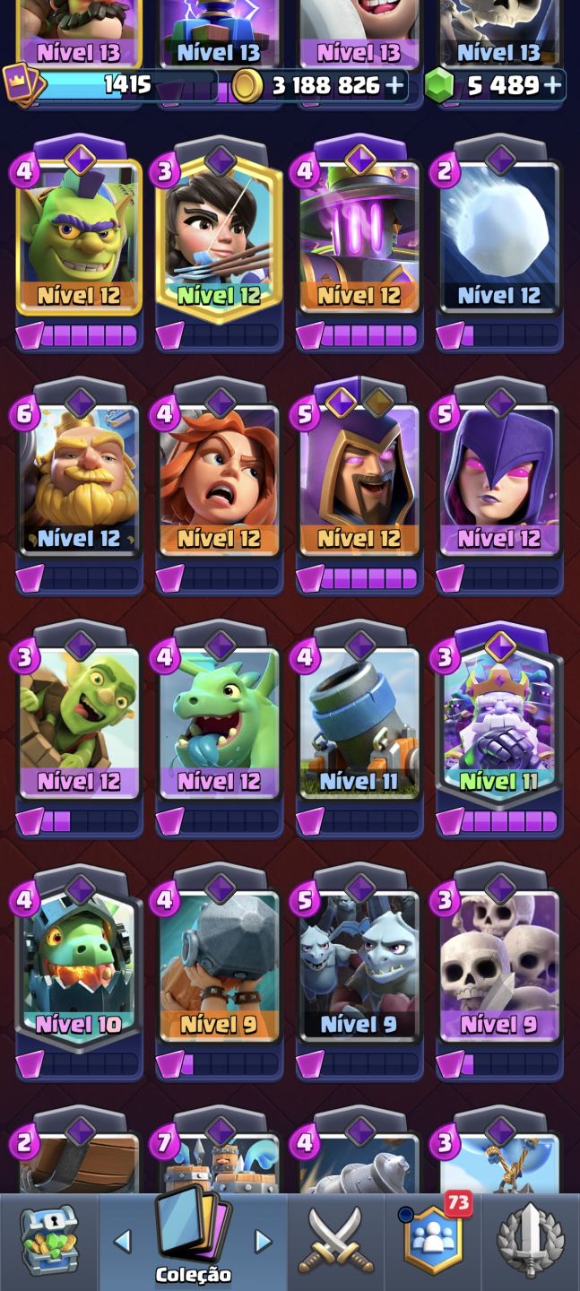Conta de Clash Royale 10 anos de jogo 3 cartas full