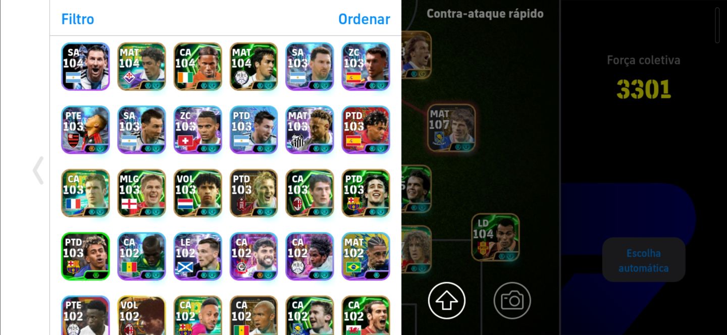 CONTA EFOOTBALL MOBILE FORÇA COLETIVA 3301