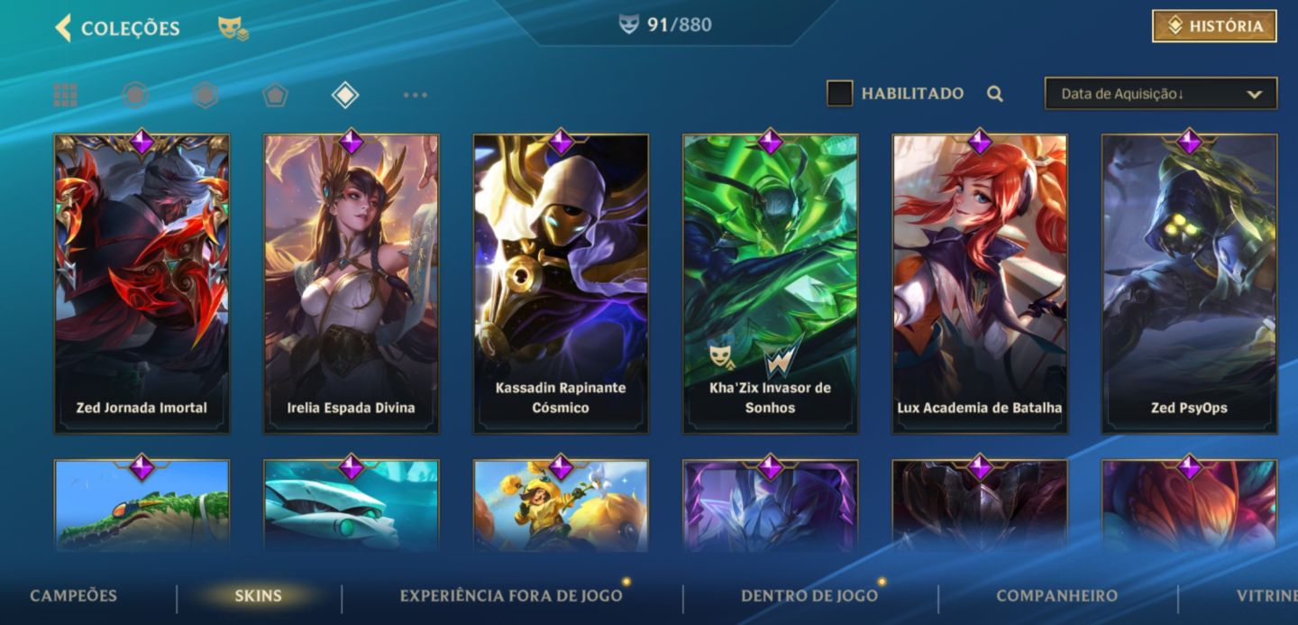 CONTA DE WILD RIFT COM MUITAS SKINS