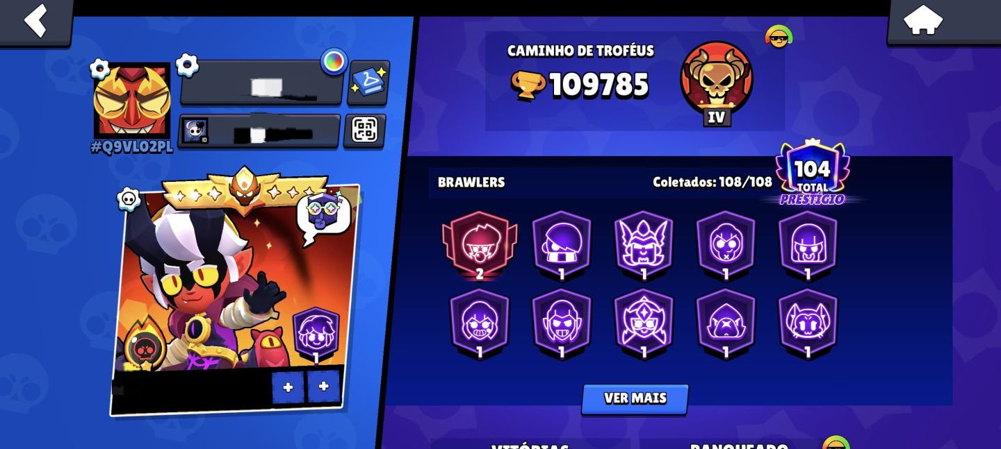 109K TROFÉUS | 108 BRAWLERS | 408 SKINS | SHELLY ESTELAR + MESTRE ANTIGO!