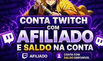 CONTA TWITCH COM AFILIADO, SALDO E 688 SEGUIDORES