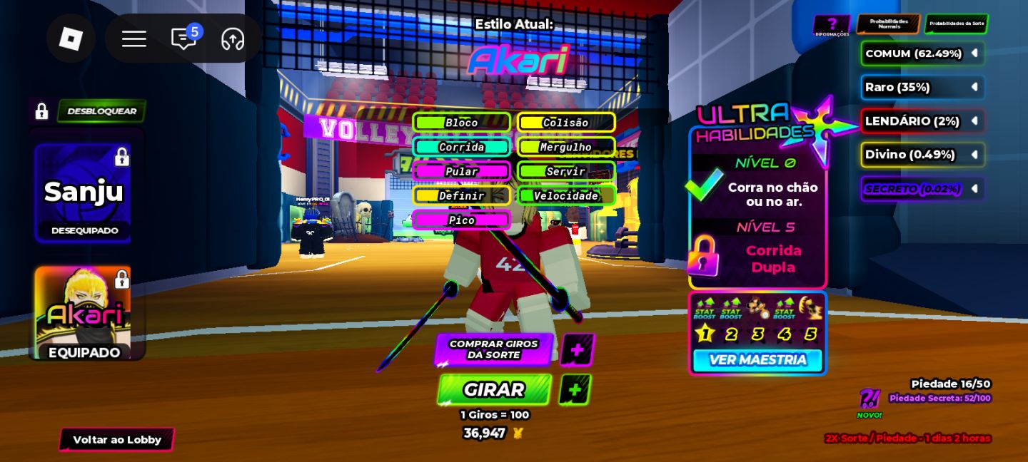 [Promoção] Conta de volleyball legends + extra de blue lock rivals + blox fruit