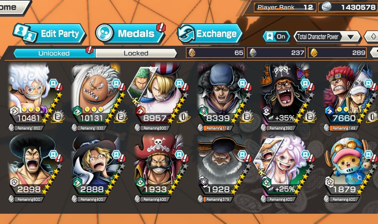 Opbr conta com 8 ex inclui Bonney EX