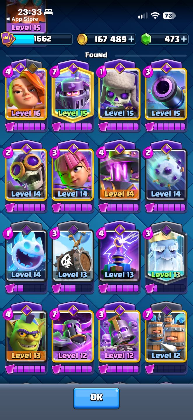 CONTA CLASH ROYALE NÍVEL 15 11500 TROFÉUS