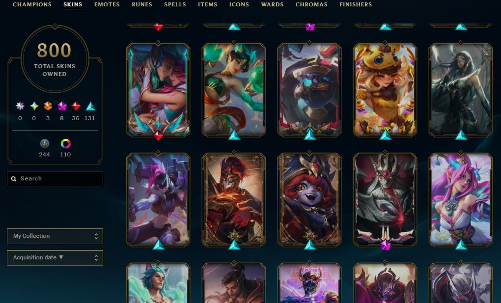 Conta extremamente rara com todas as bordas raras e skins bugadas