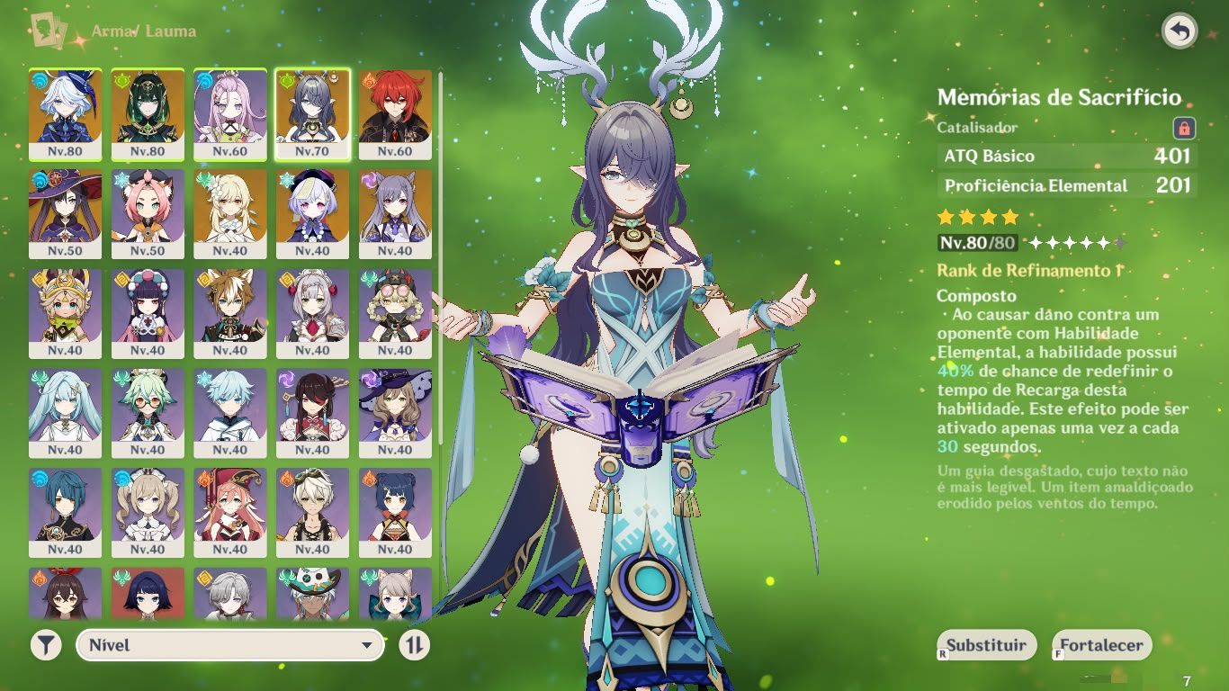CONTA GENSHIN IMPACT AR 55 LAUMA, NEFER E FURINA