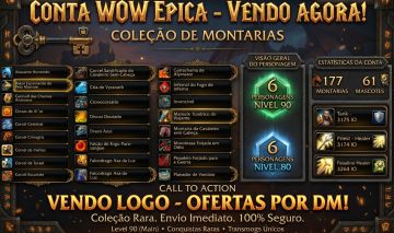 VENDA DE CONTA WOW ÉPICA - COLECIONADOR & ENDGAME PRONTO