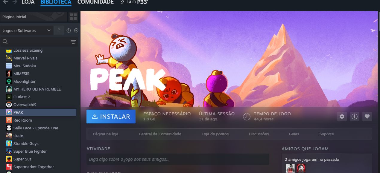 Conta steam com varios jogos, focada em dbd, com personagens pagos e skins