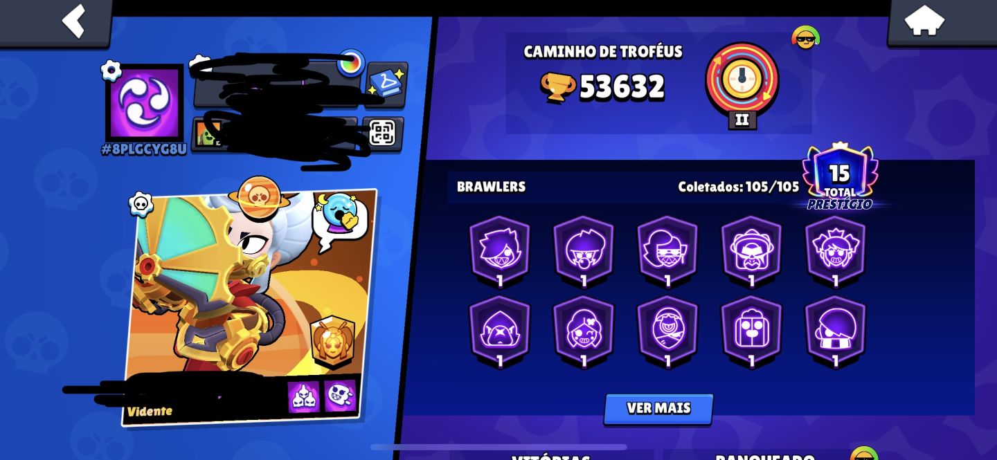Conta Brawl stars quase max de 2020 301 skins 53k de troféus fama marciana