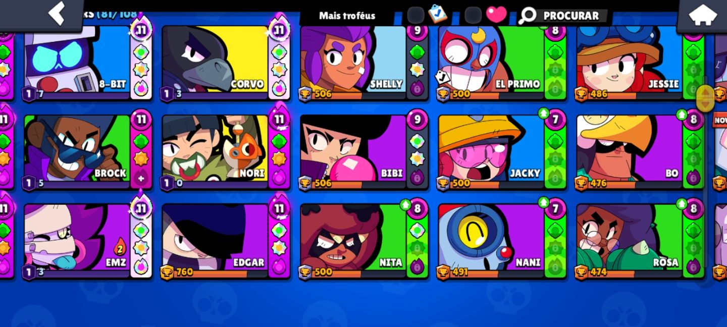 Conta com brawl pass ativado e com Skina lendarias e muitos brawlers muito boa
