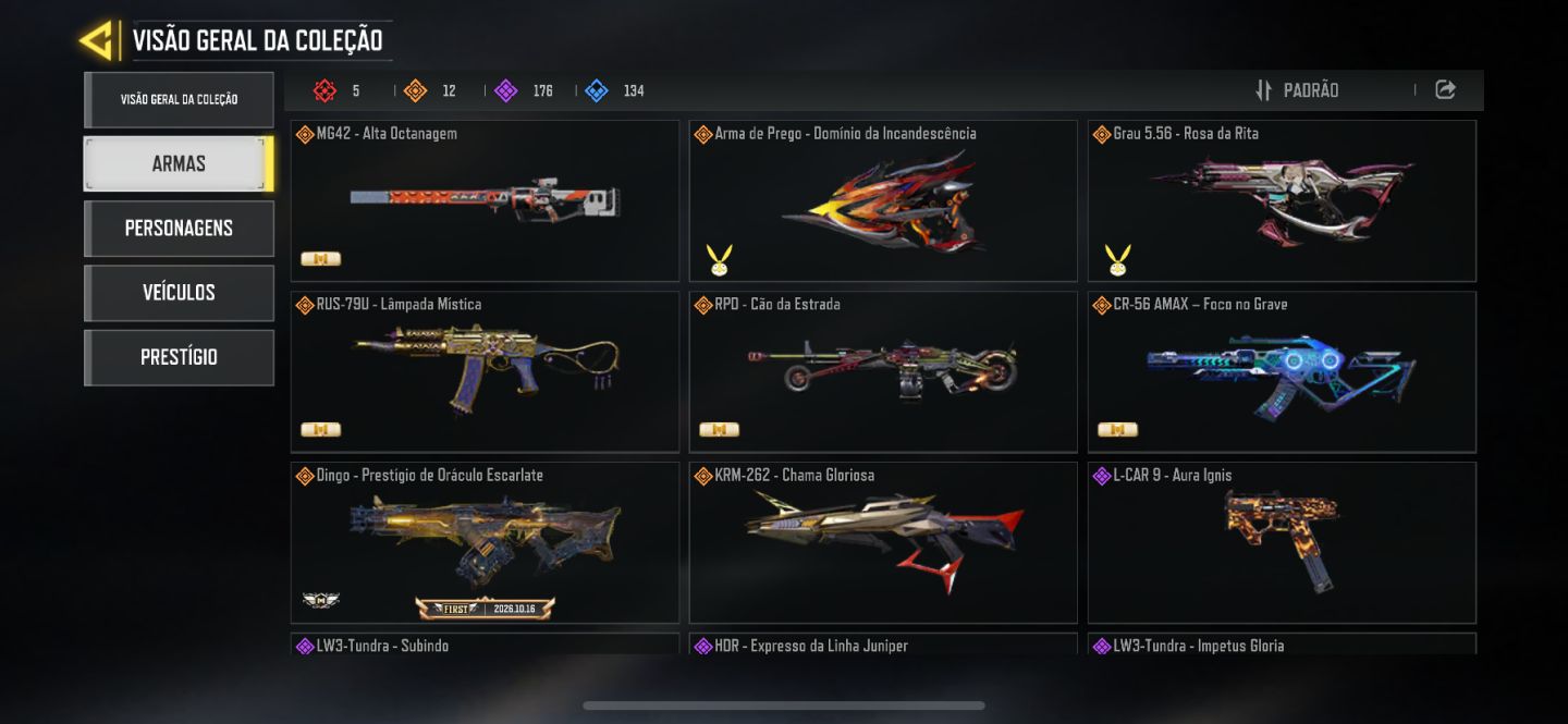 Conta Call of Duty móbile, 5 Armas mística 12 Armas lendárias 5 personagens lend