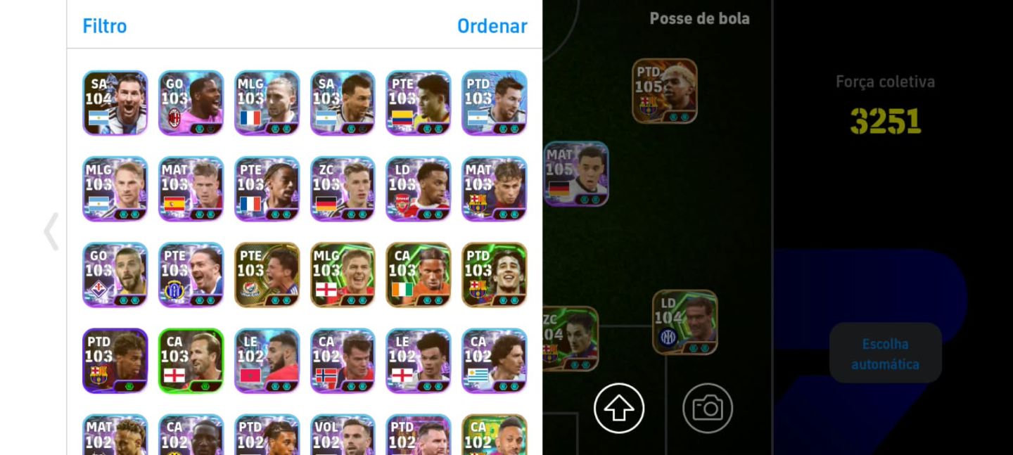 CONTA COM 3251 DE FORÇA + YAMAL 106 + BEST 109 + MALDINI 109