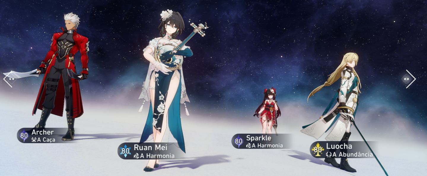 Honkai star rail com personagens limitado