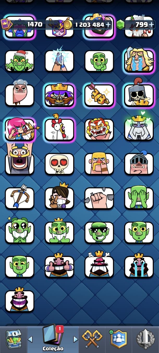 Conta Clash Royale com cartas nível max, evoluções e heróis.