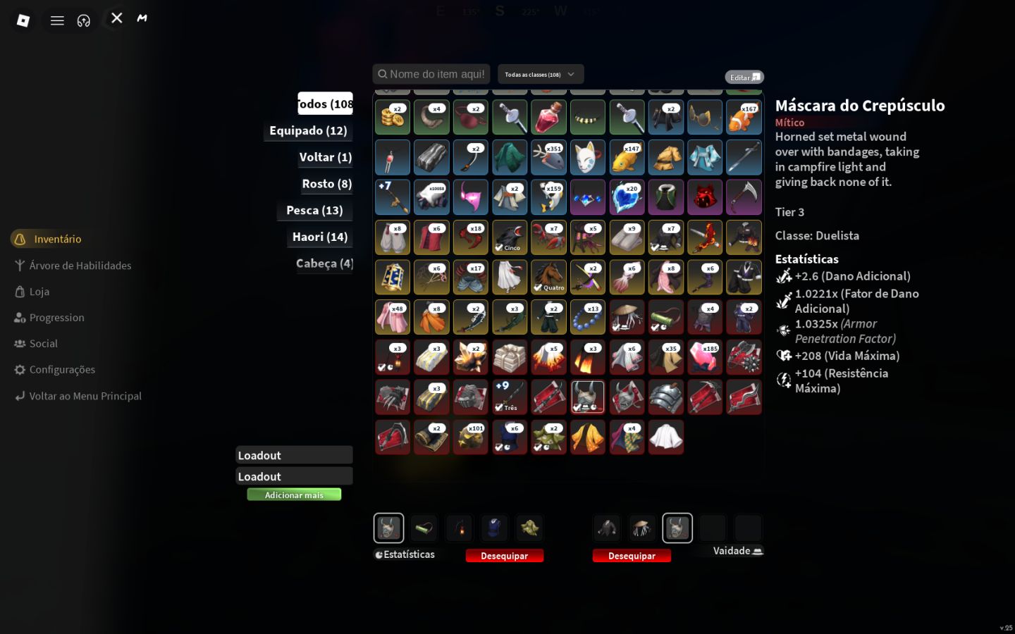 Conta com Clan Rengoku + Nightfall tier 3 + Mask nightfall tier 3 + Lvl max