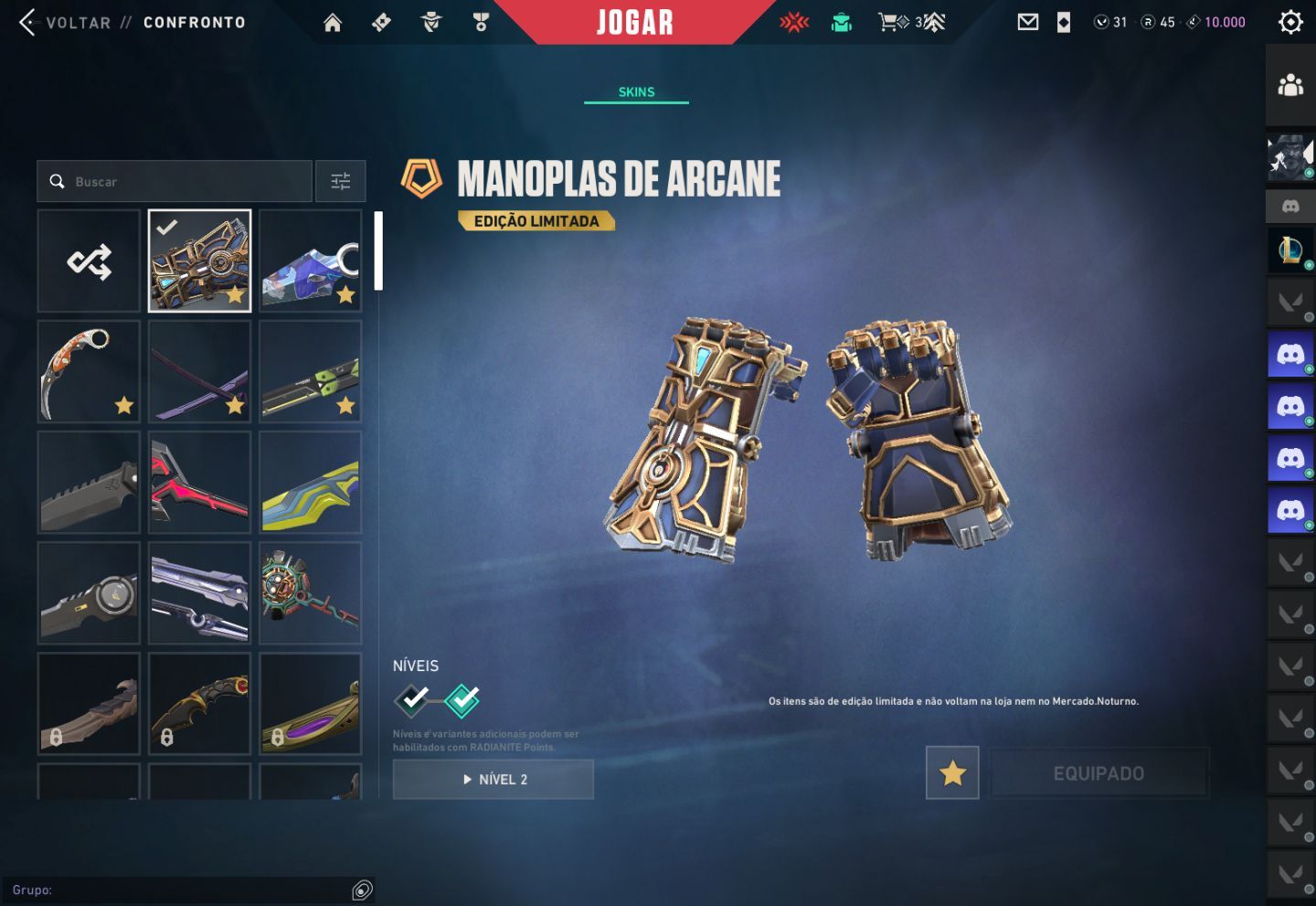 Conta Valorant Champions 2022 e 2023, Pacote Arcane 2.0 + 2700 Gastos.