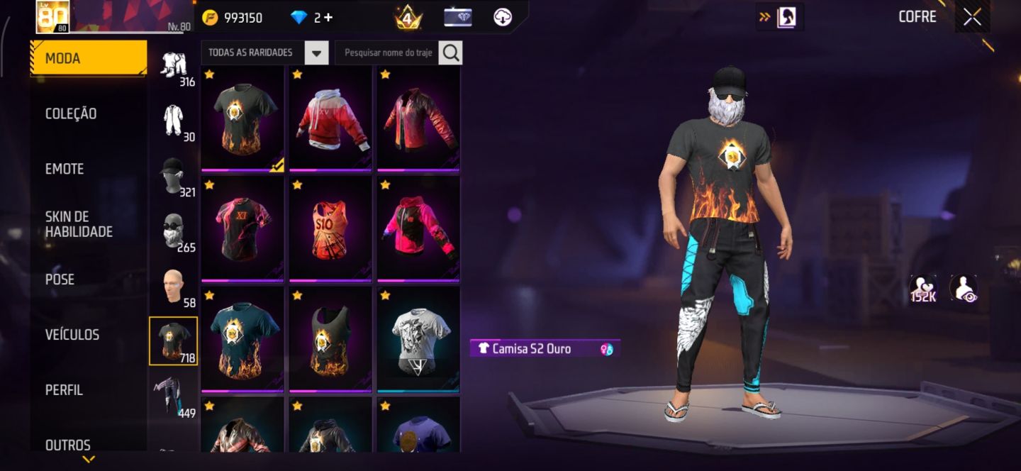 Conta Free Fire LvL 80 antiga