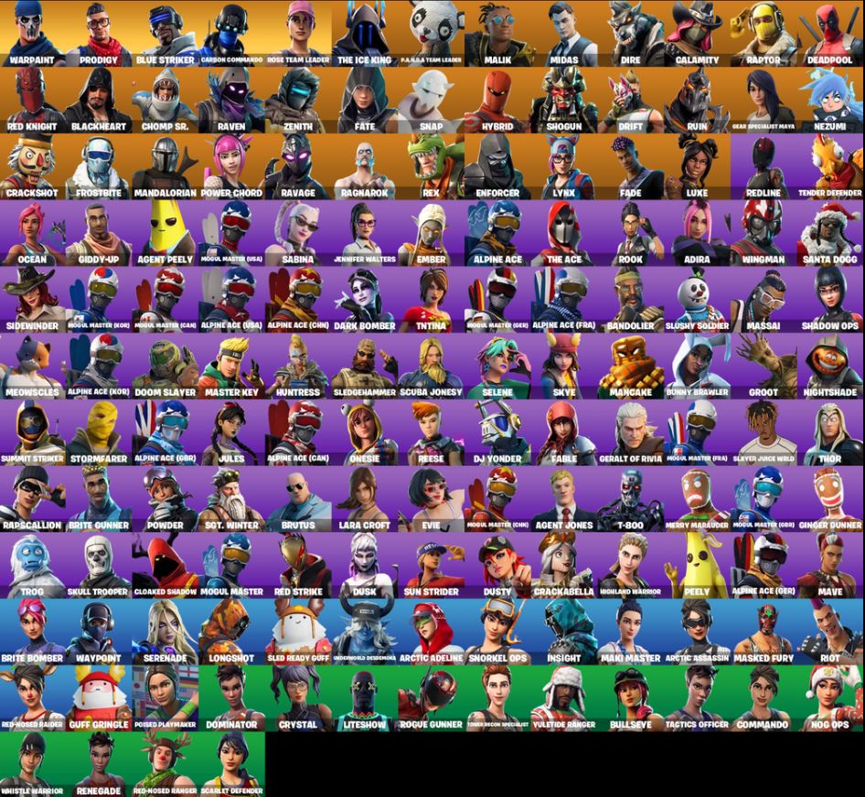 CONTA FORTNITE COM 147 SKINS + 169 PICARETAS + 143 EMOTES | COLEÇÃO GIGANTE!