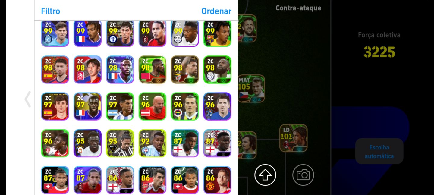 Conta eFootball Top Tier | Força 3225 | CR7 107 + Kane 107 + Casillas 105