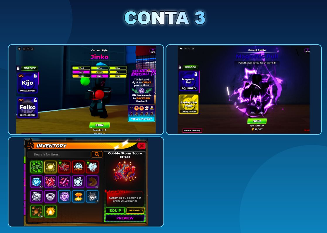 CONTAS VOLLEYBALL LEGENDS | NEW MAMORI + TSH + OG AKARI M3 + OG FEIKO + OG KIJO